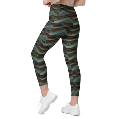 Leggings mit Taschen - Grüne Welle