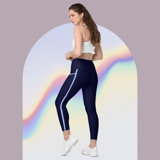 Leggings mit Taschen - DKL-Blau HB-Streif
