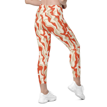 Leggings mit Taschen - Orange-Ocker