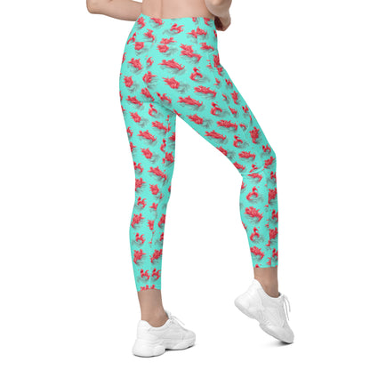 Leggings mit Taschen - Rote Flamme