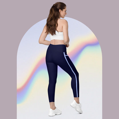 Leggings mit Taschen - DKL-Blau HB-Streif