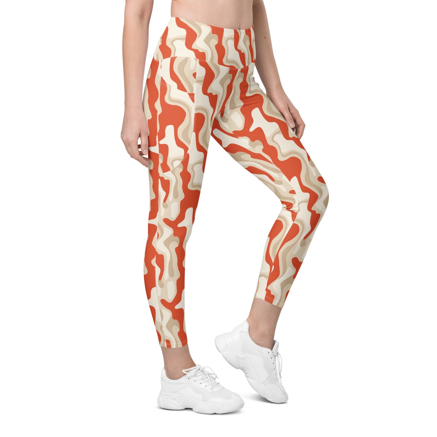 Leggings mit Taschen - Orange-Ocker