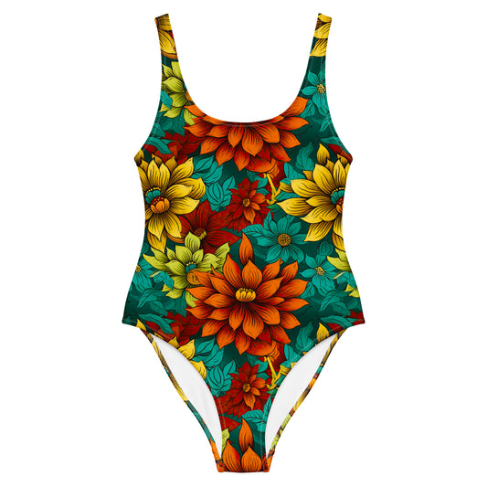 Einteiliger Badeanzug - Flower-Power