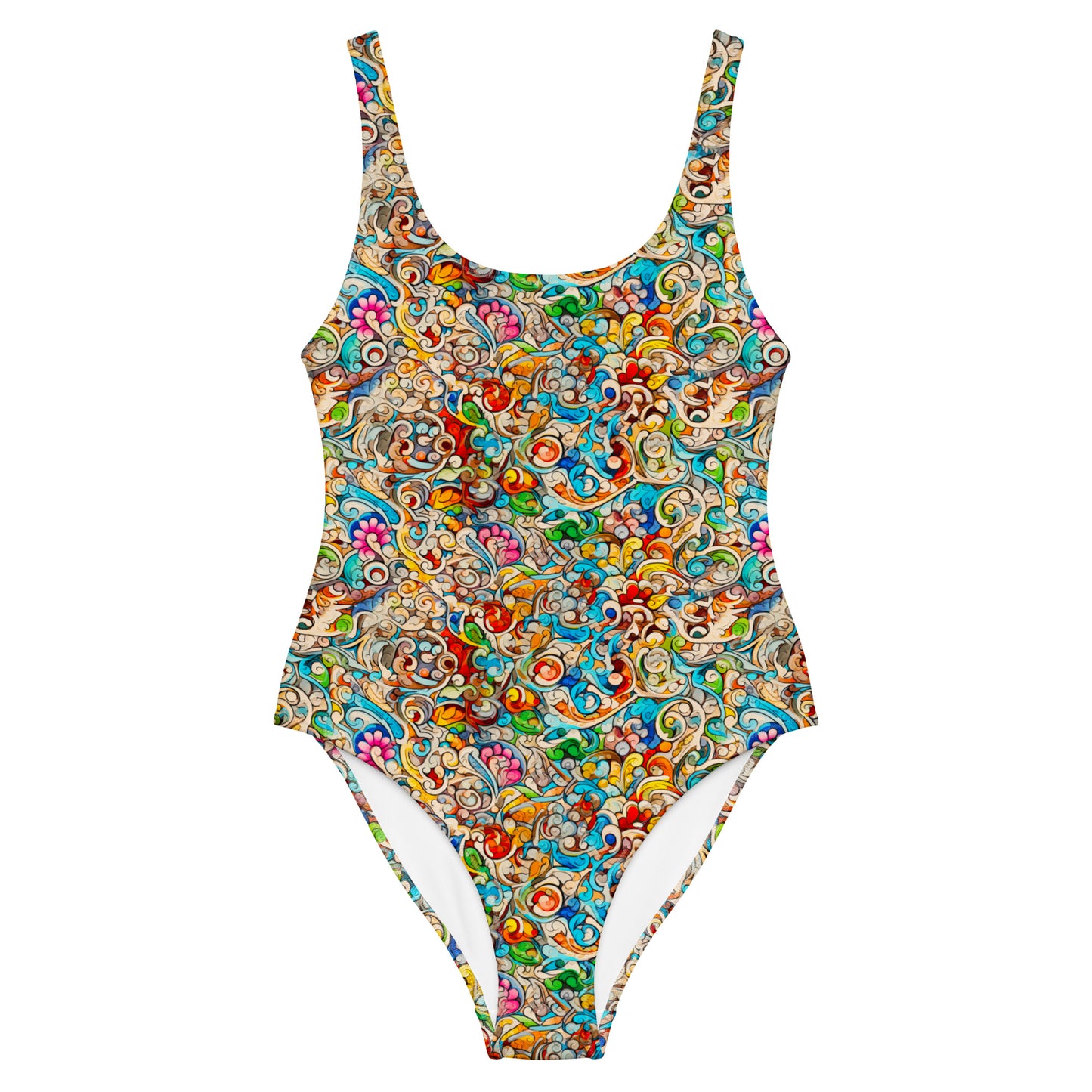 Einteiliger Badeanzug - bunte Ornamente