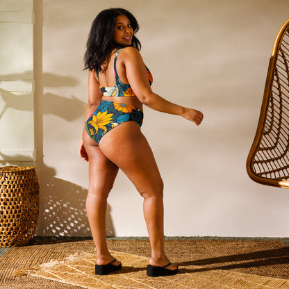 High Waist Bikini  - Blumenwiese