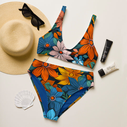 High Waist Bikini - Flower