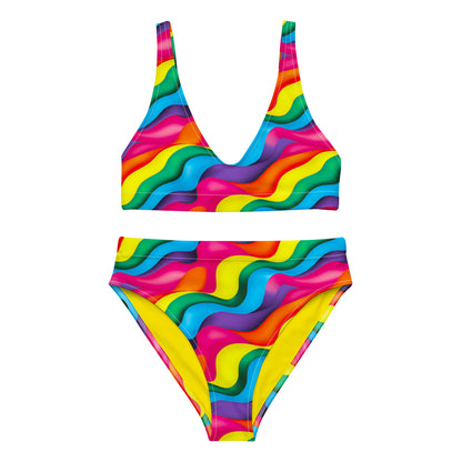 High Waist Bikini - Color Wave