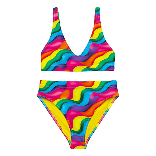 High Waist Bikini - Color Wave