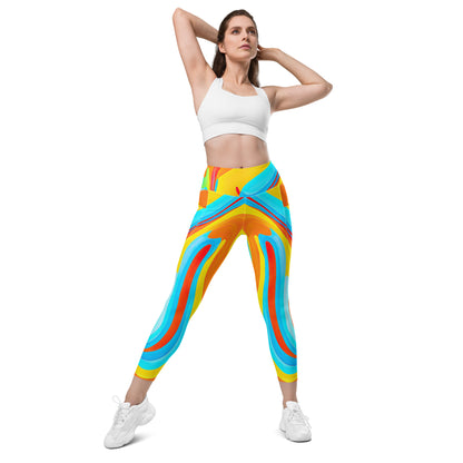 Leggings mit Taschen - Bunter Flow