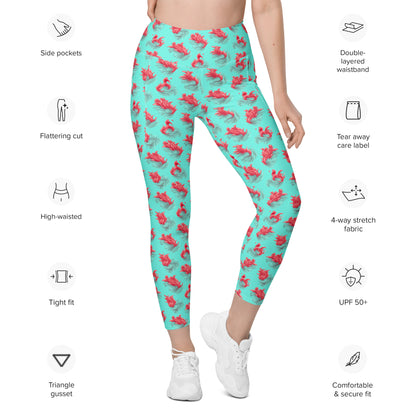Leggings mit Taschen - Rote Flamme