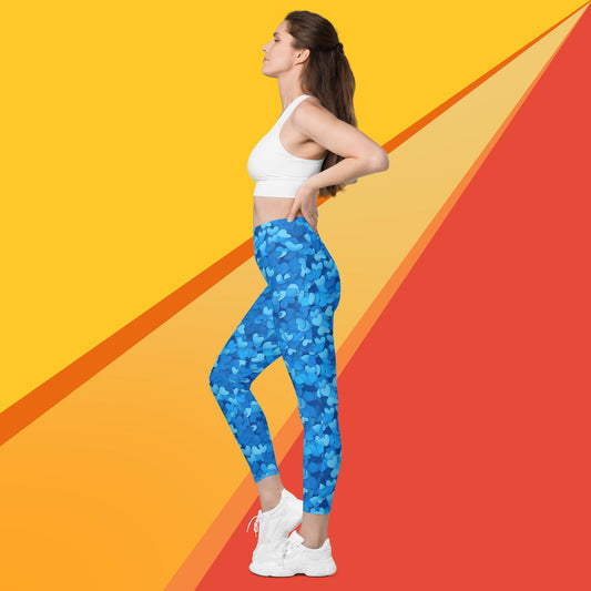 Leggings mit Taschen - HLblaue Herzen