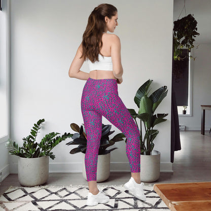 Leggings mit Taschen - Türkise Steine