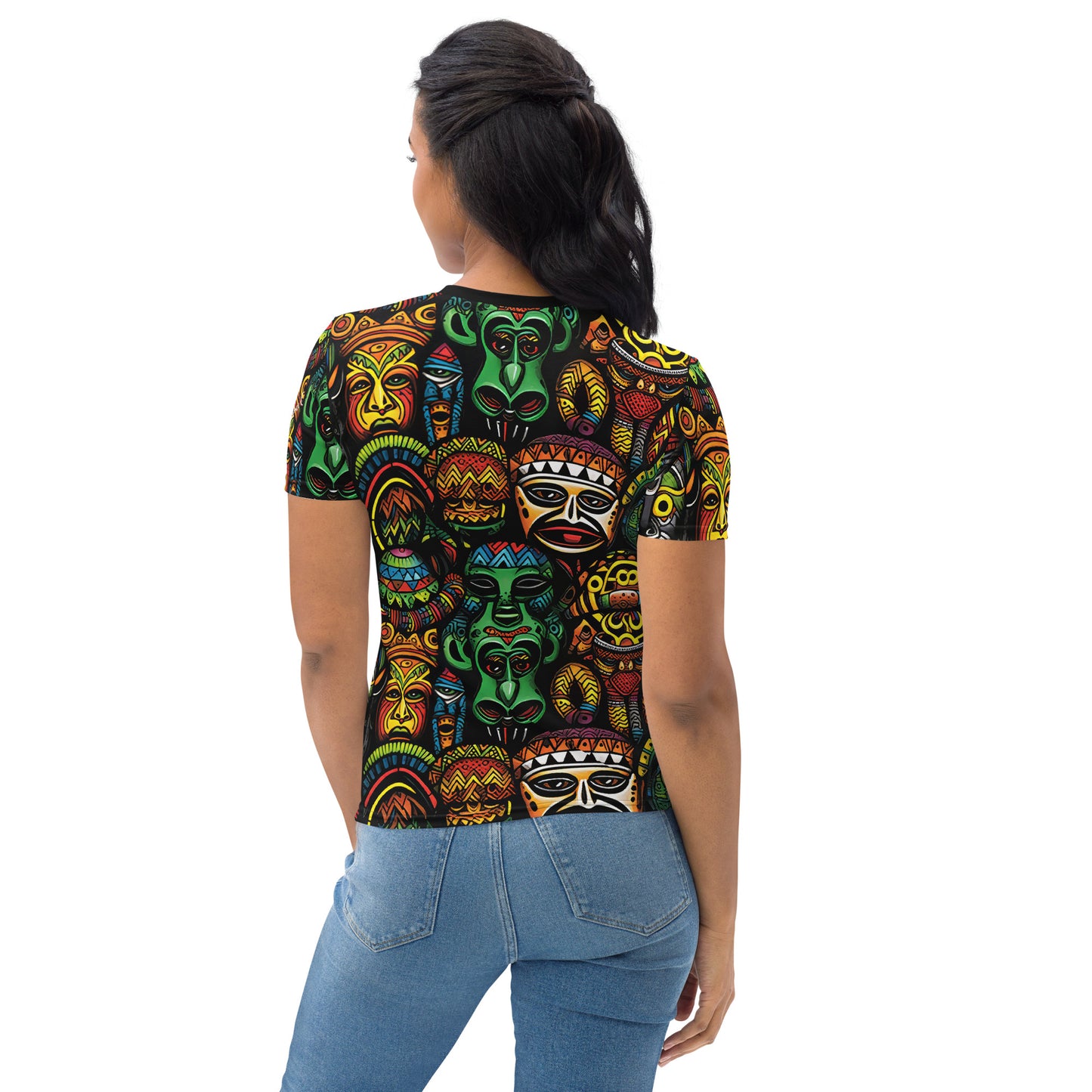 AllOver-Damen-T-Shirt - Afrikanische Masken