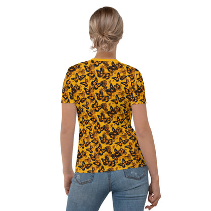 AllOver-Damen-T-Shirt - Schmetterlinge Gelb