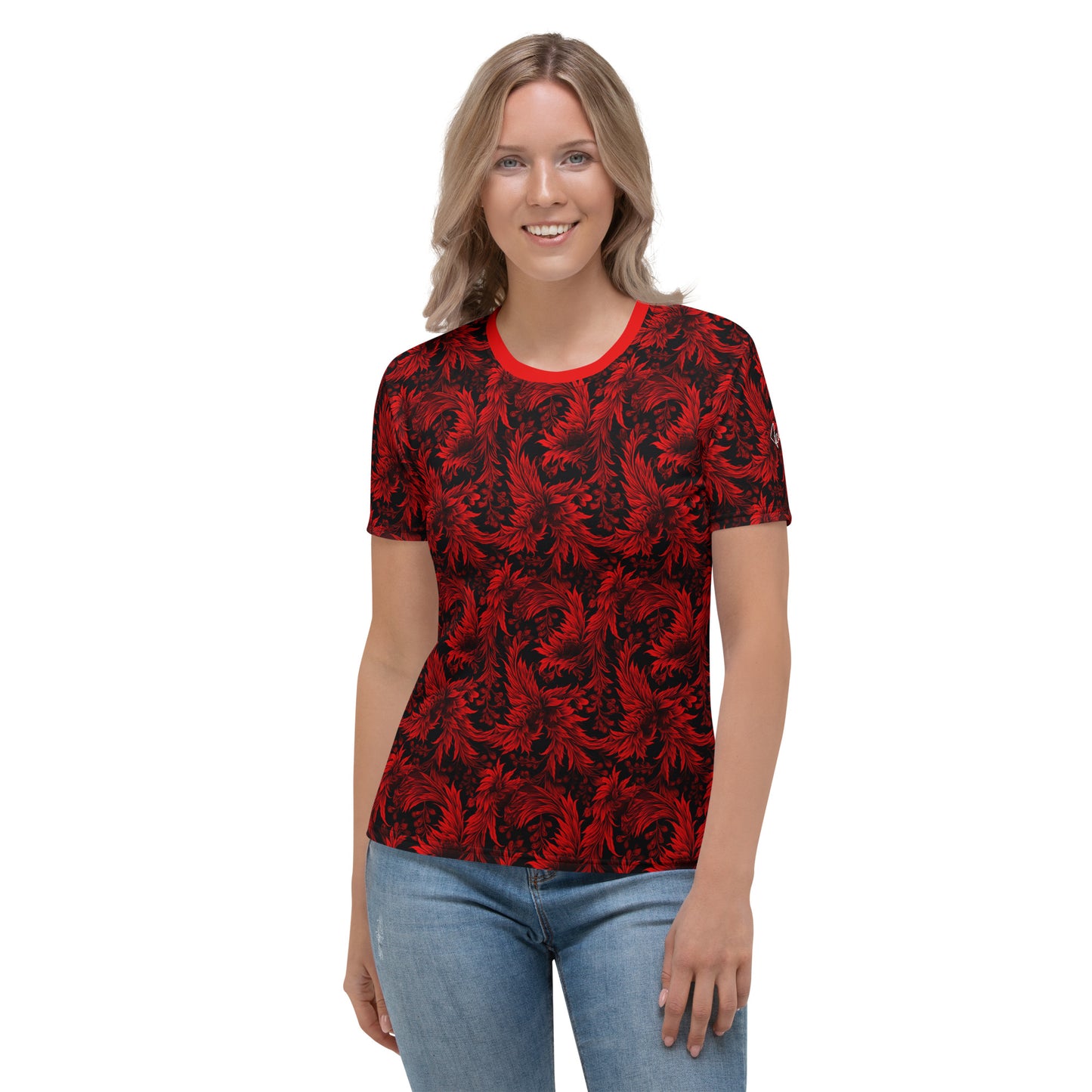 AllOver-Damen-T-Shirt - Exoticblüte-Rot