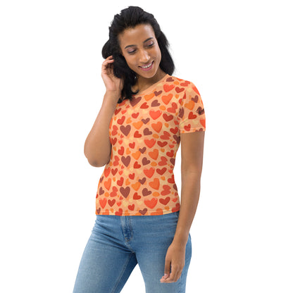 AllOver-Damen-T-Shirt - Meer aus Herzchen