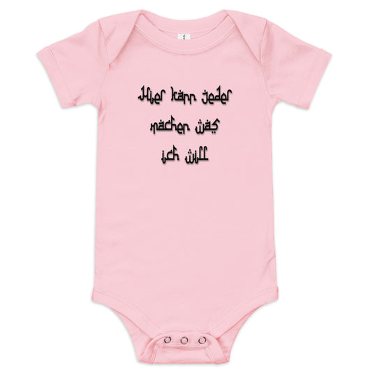 Kurzärmliger Baby-Einteiler - Hier kann jeder...