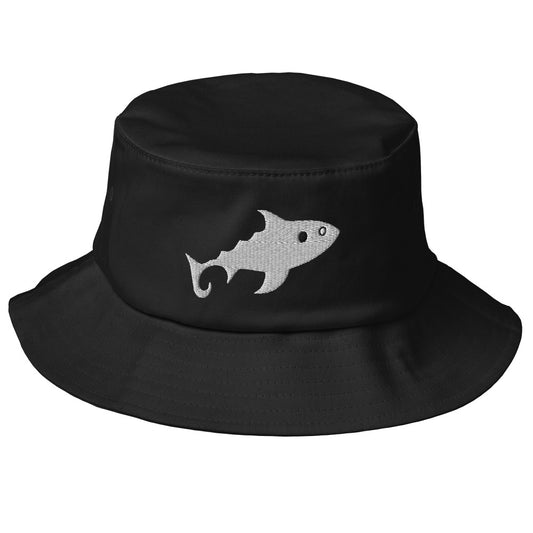 Old School-Fischerhut - Fisch weiss