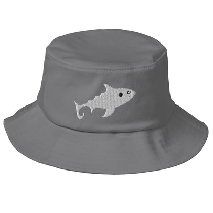 Old School-Fischerhut - Fisch weiss