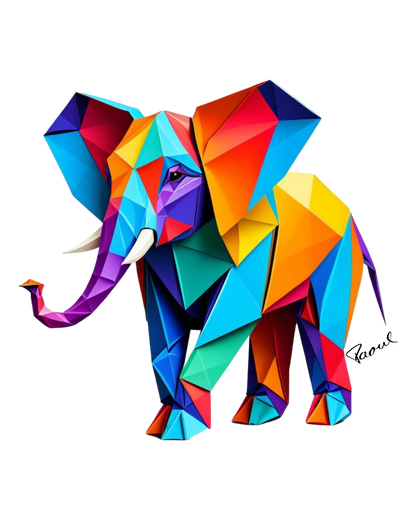 DryBlend® T-Shirt - Origami der bunte Elefant