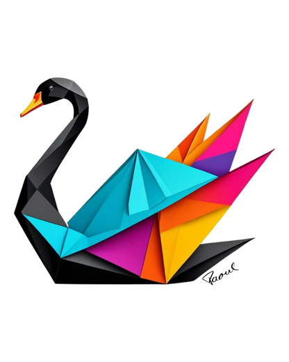 DryBlend® T-Shirt - Origami der schwarze Schwan