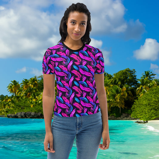 AllOver-Damen-T-Shirt - karibische Federn