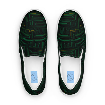 Herren-Canvas-Slipper - Green Cyber