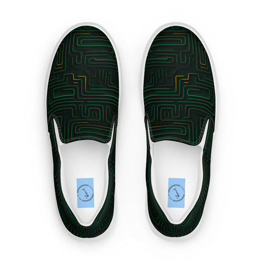 Herren-Canvas-Slipper - Green Cyber