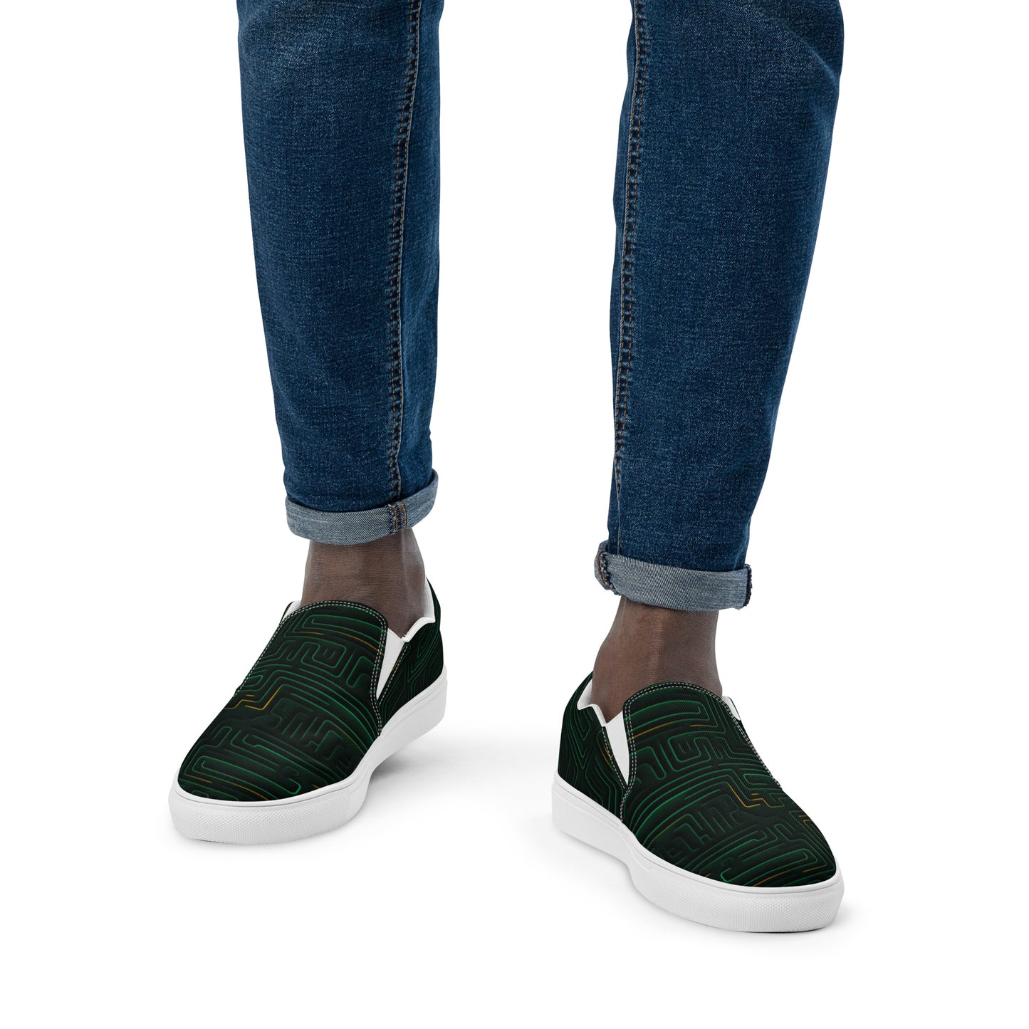 Herren-Canvas-Slipper - Green Cyber