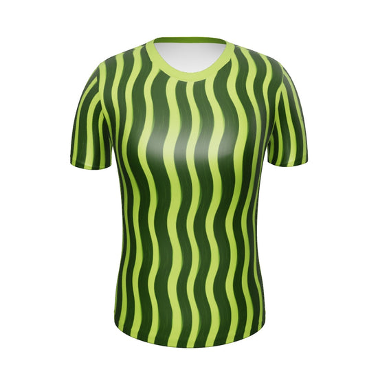 AllOver-Damen-T-Shirt - Streifen Grün