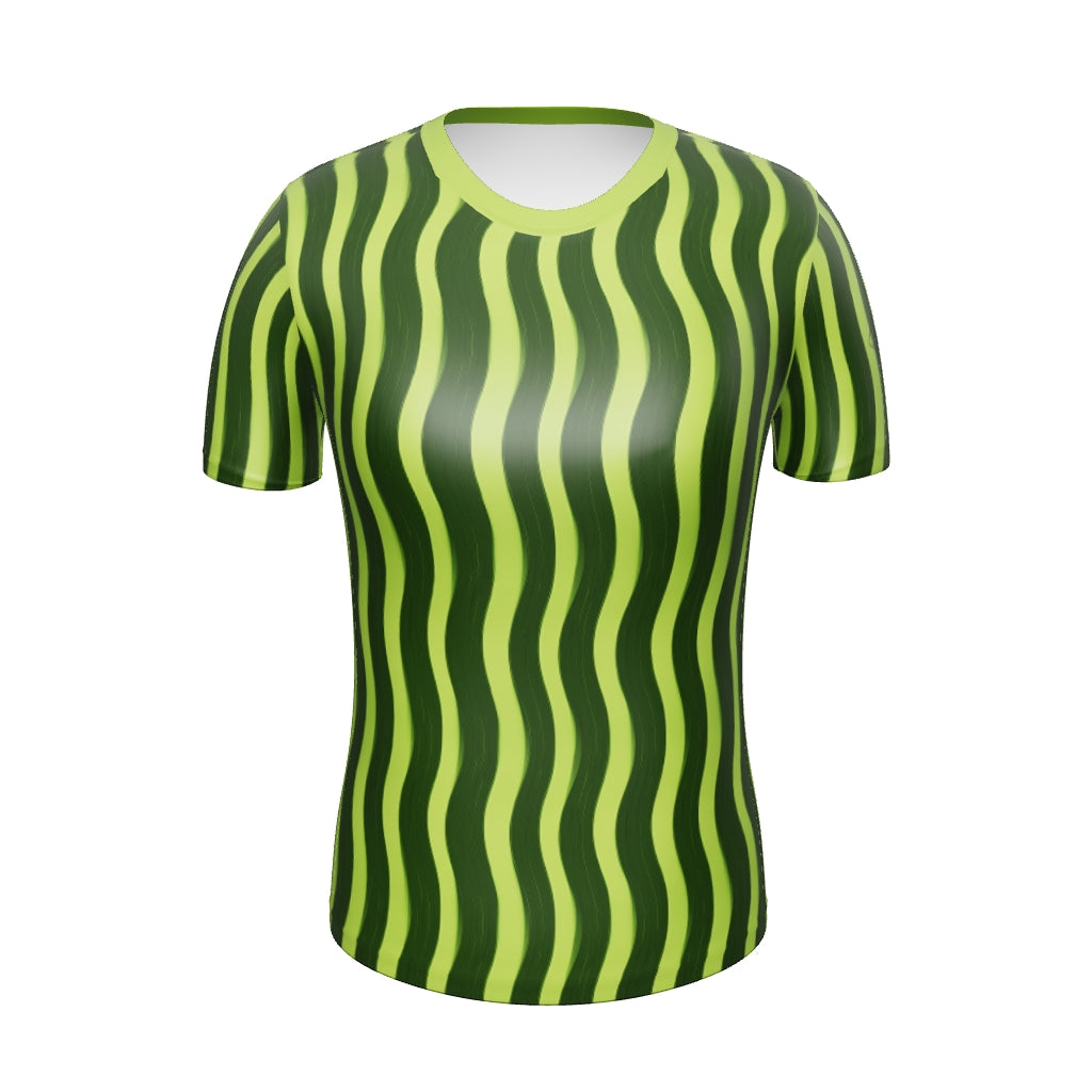 AllOver-Damen-T-Shirt - Streifen Grün
