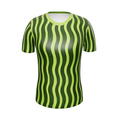 AllOver-Damen-T-Shirt - Streifen Grün