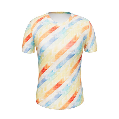AllOver-Damen-T-Shirt - bunte Baststreifen
