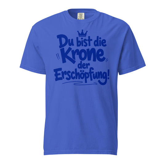 Schweres textilgefärbtes Herren-T-Shirt - Du bist die Krone
