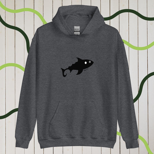 Damen-Kapuzenpullover - Fisch (schwarz)