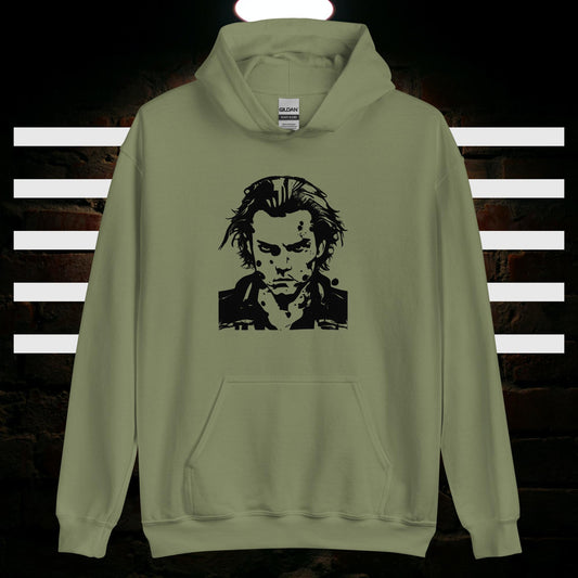 Herren-Kapuzenpullover - Kopf Silhouette (schwarz)