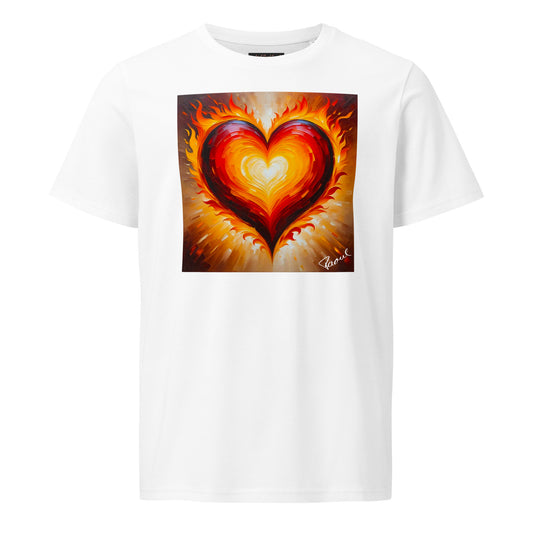 Mittelschweres Damen Bio-T-Shirt - brennendes Herz in Öl