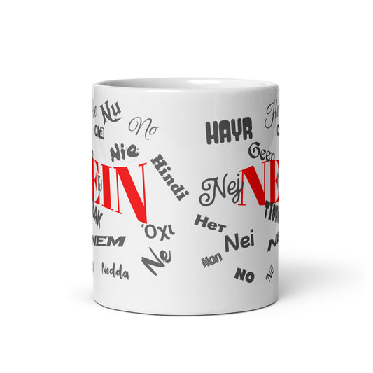 Weiße, glänzende Tasse - Nein