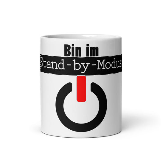 Weiße, glänzende Tasse - Stand by