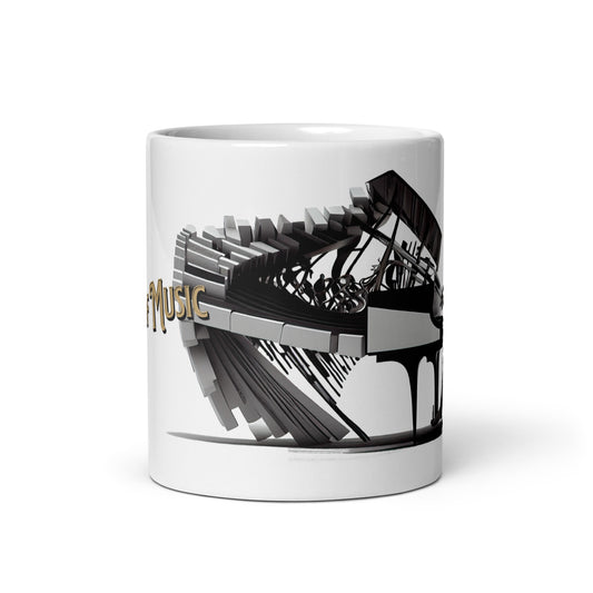 Weiße, glänzende Tasse - Klavierspieler