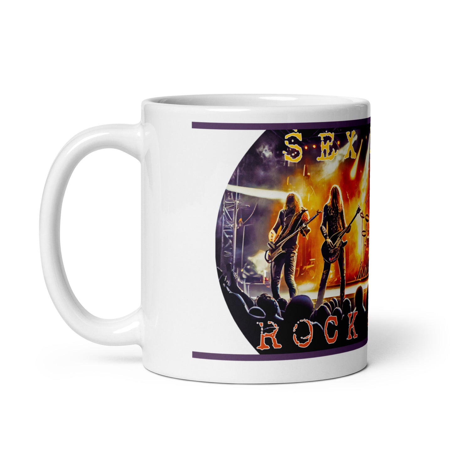 Weiße, glänzende Tasse - Rock n Roll