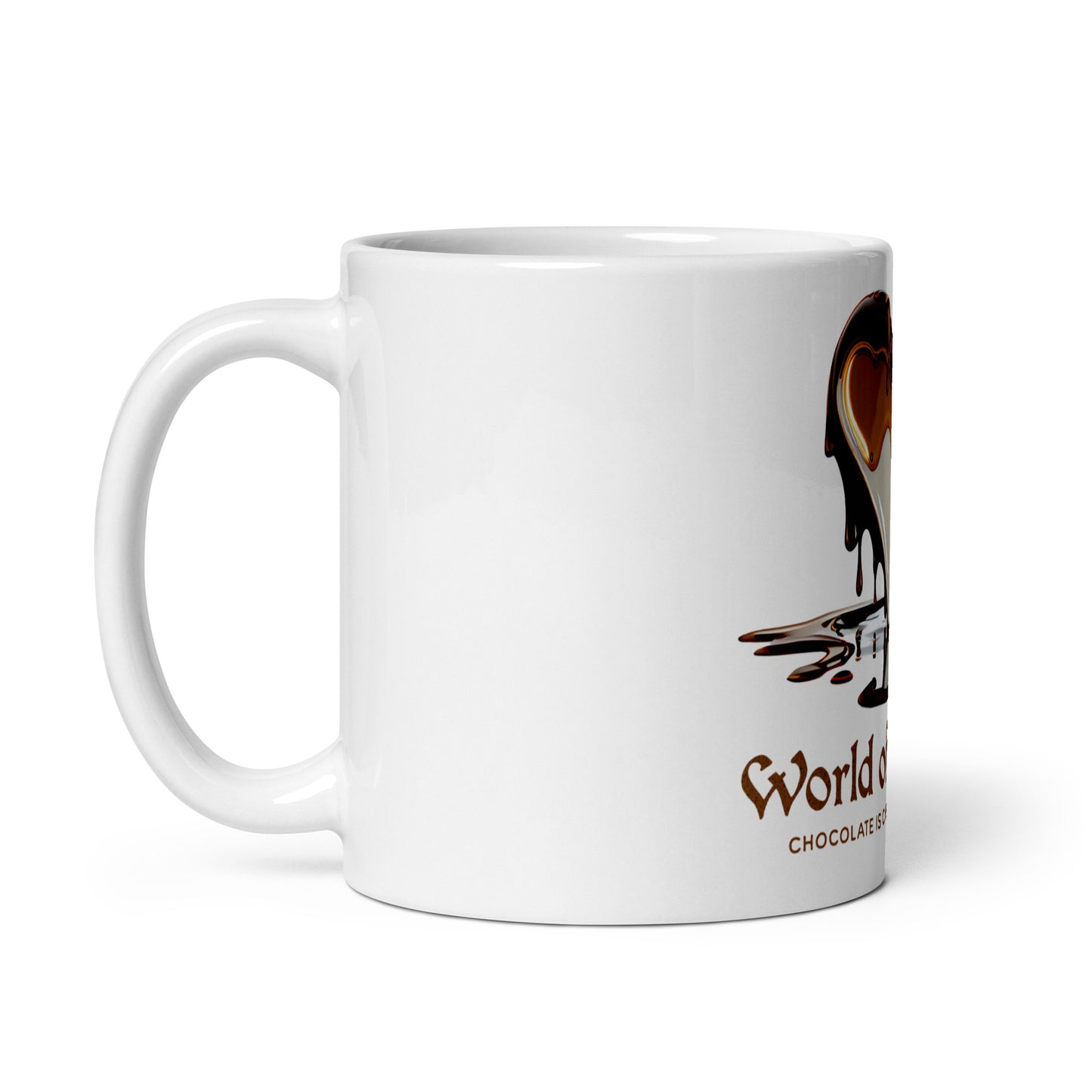 Weiße, glänzende Tasse - Schoko-Therapie