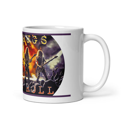Weiße, glänzende Tasse - Rock n Roll