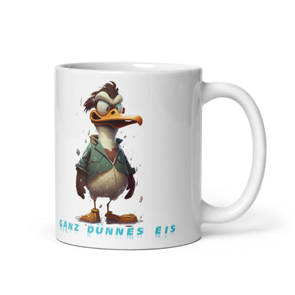 Weiße, glänzende Tasse - Dünnes Eis