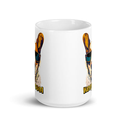 Weiße, glänzende Tasse - Bleib Cool