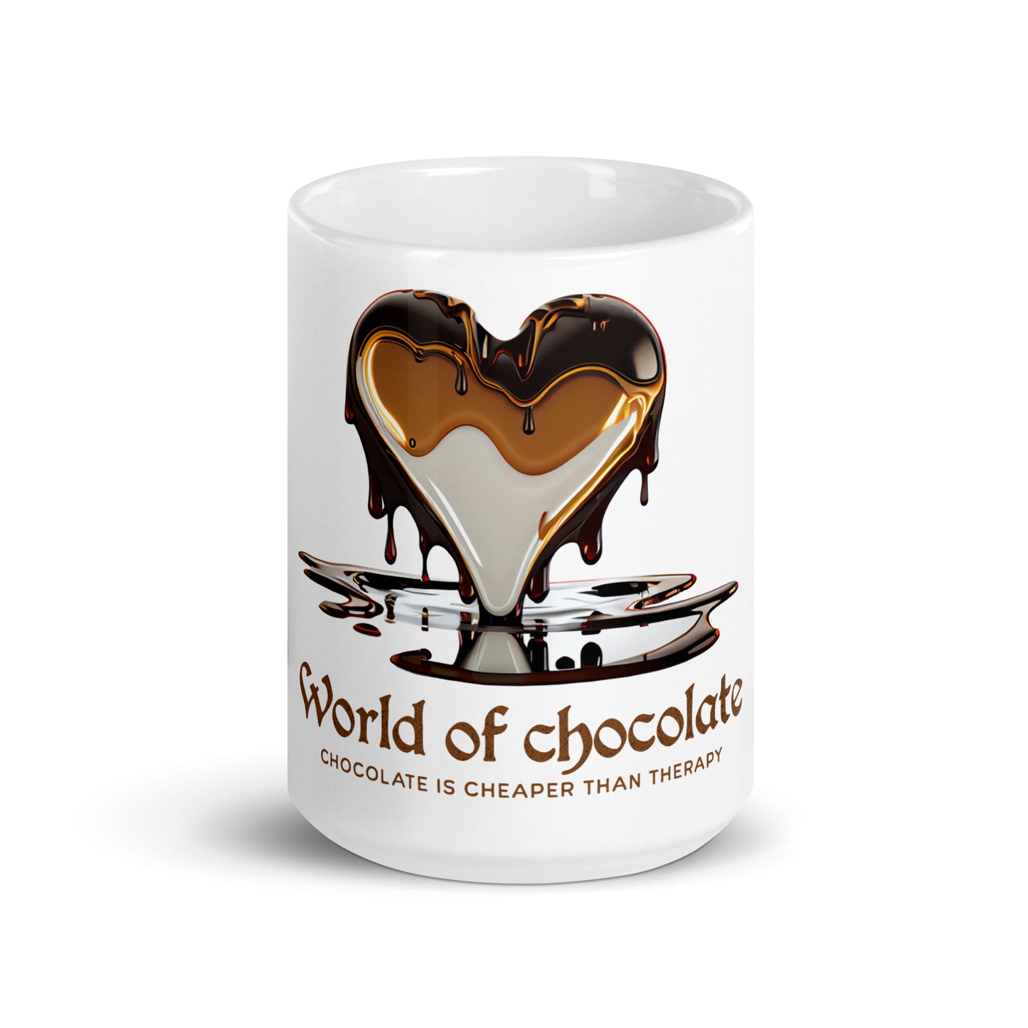 Weiße, glänzende Tasse - Schoko-Therapie