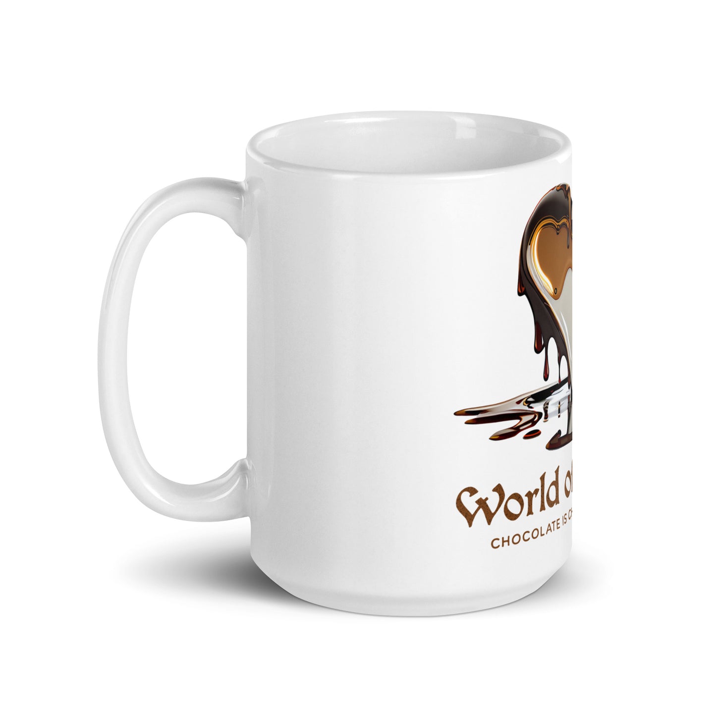 Weiße, glänzende Tasse - Schoko-Therapie