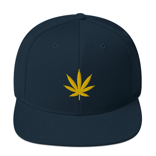 Snapback-Cap - Hanfblatt (gold)