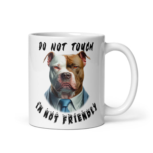 Weiße, glänzende Tasse - Do not touch